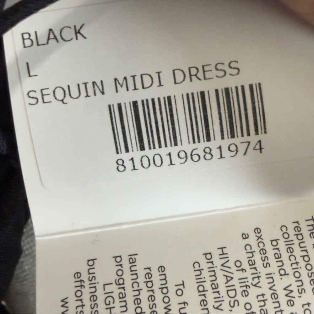 Area Stars Sequin Midi Dress Black Surplus Neckline Sleeveless Cocktail‎ L NEW - Picture 14 of 16